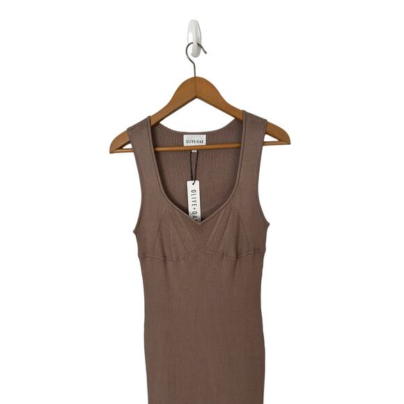 Olive + Oak ribbed sweater dress size large Portobello ribbed bodycon - Picture 2 of 4